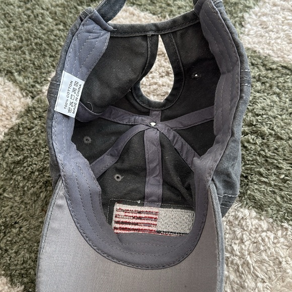Gray Cap with American Flag Patch - Picture 3 of 3